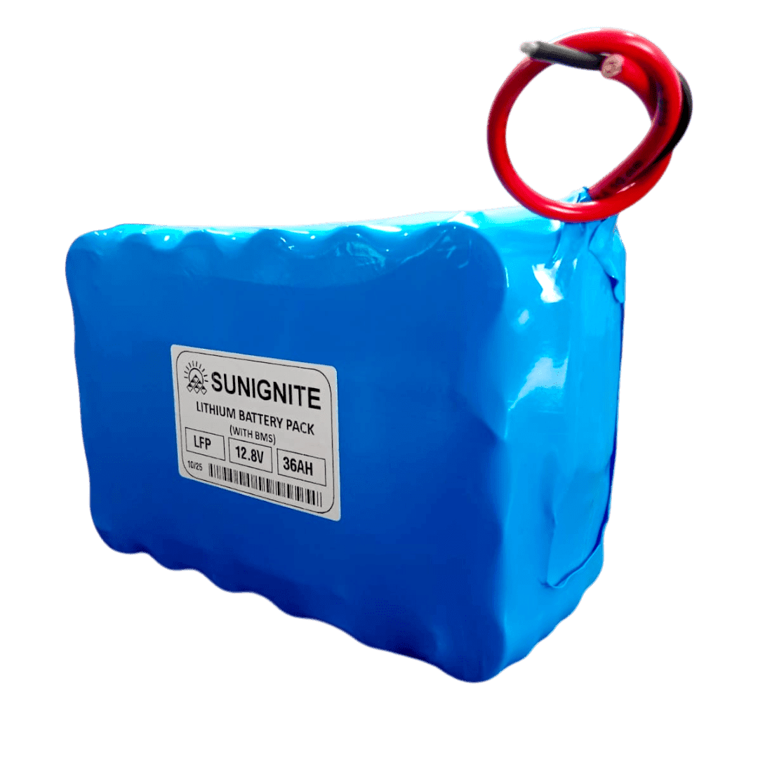 36Ah 12.8V LFP (LiFePO4) Battery Pack With BMS