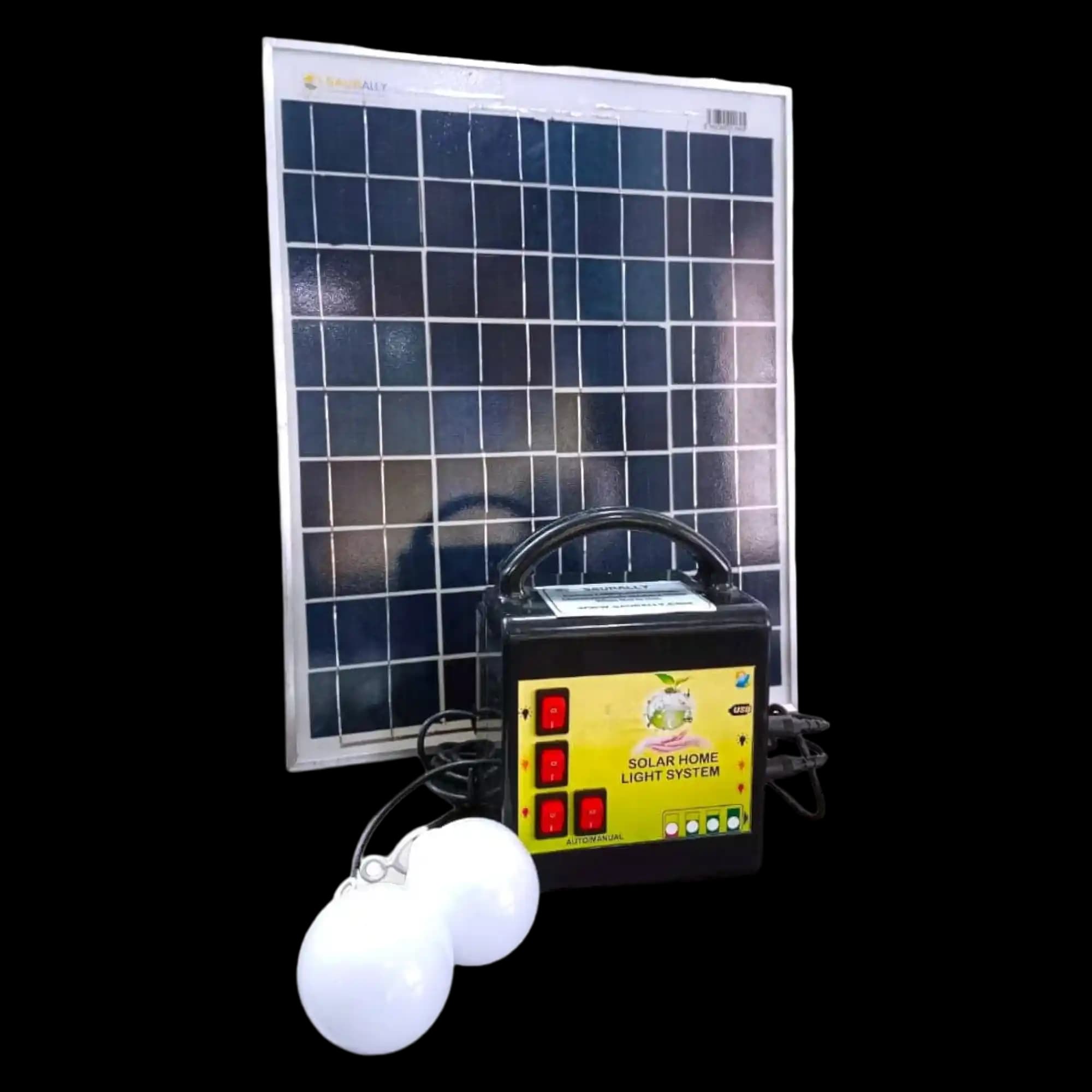 Saurally Portable Solar HomeKIT with 12V 7Ah Lithium Battery, 20W Solar Panel, Mobile Charging Port