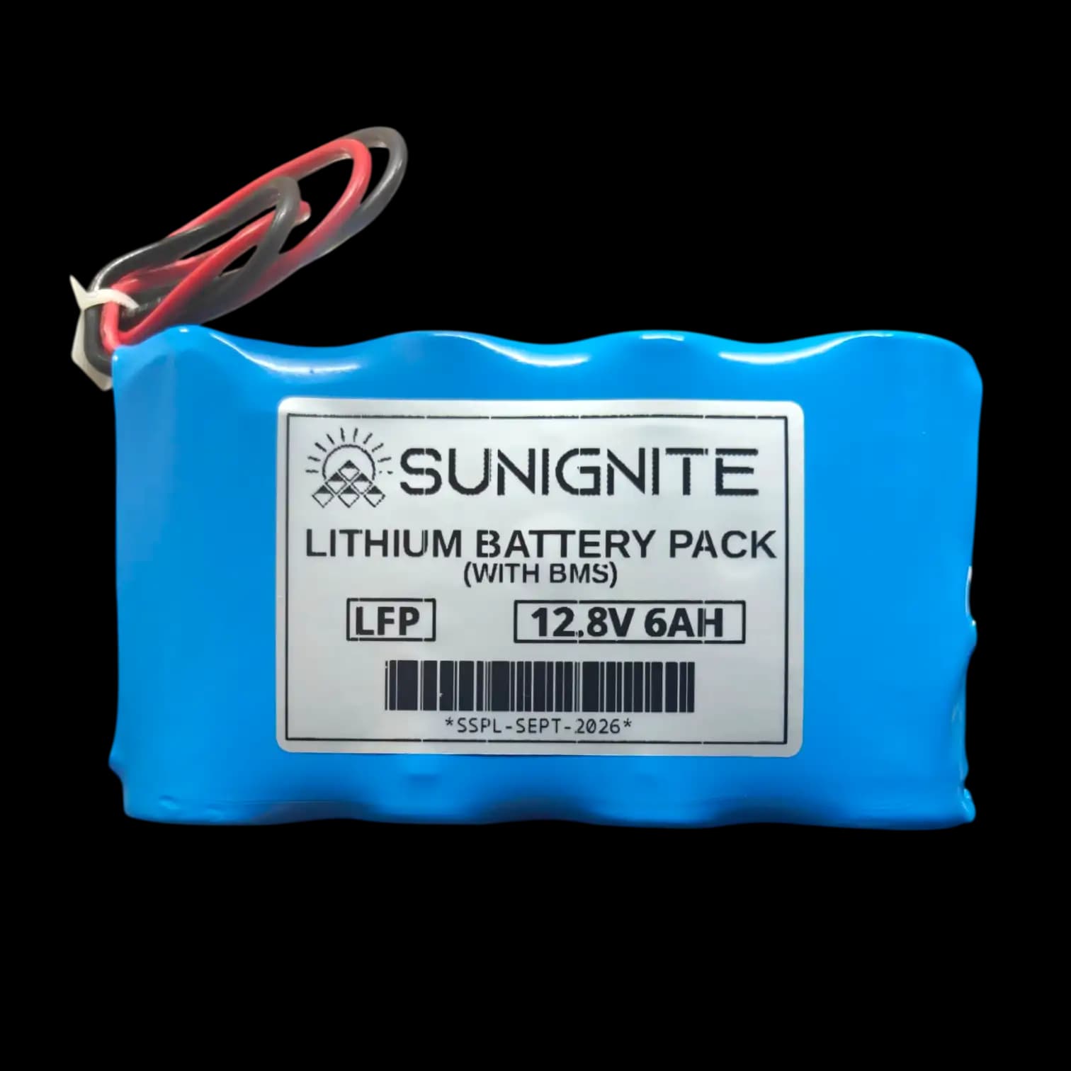 6Ah 12.8V LFP (LiFePO4) Battery Pack With BMS