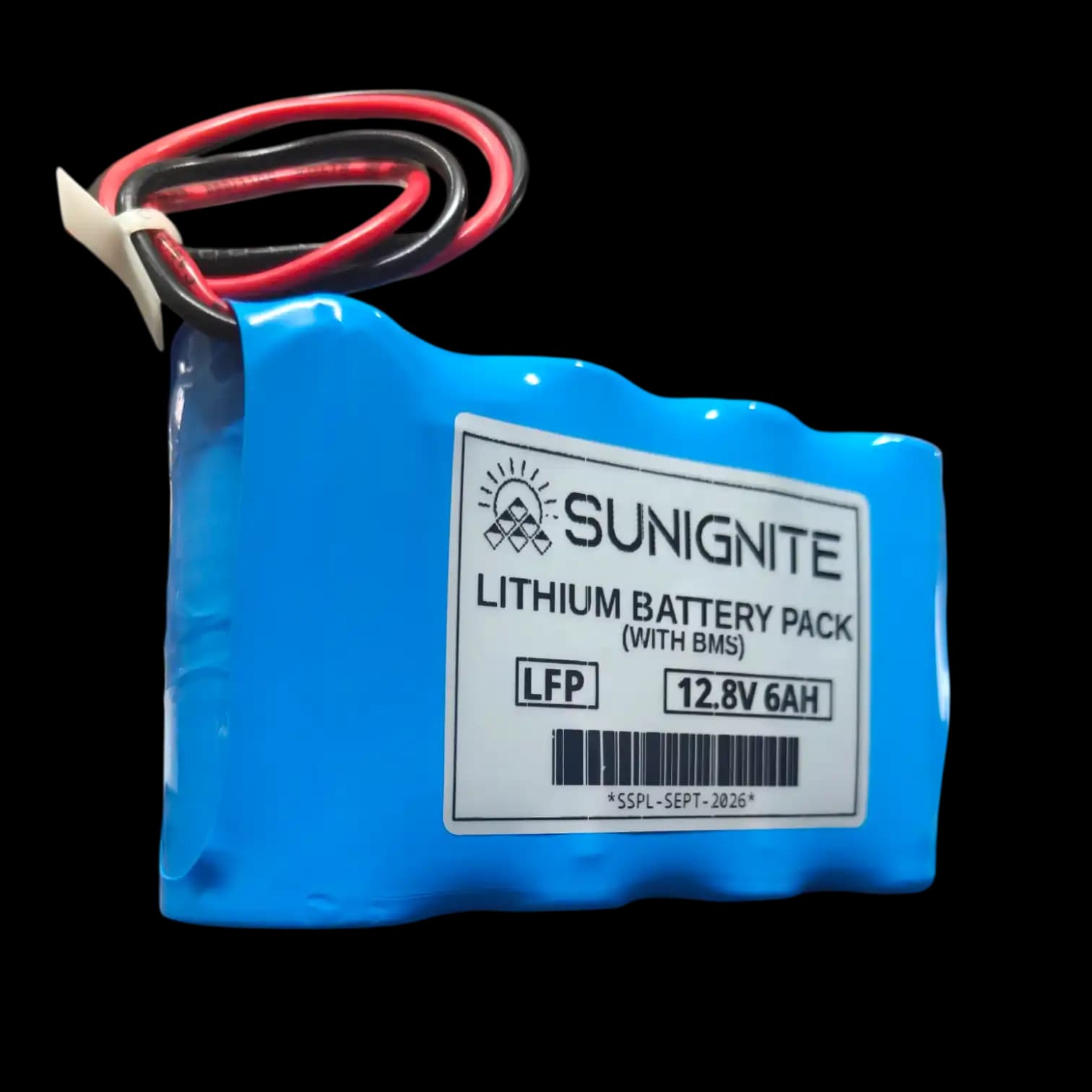 6Ah 12.8V LFP (LiFePO4) Battery Pack With BMS