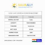 12Ah 12.8V LFP (LiFePO4) Battery Pack With BMS - Image 2